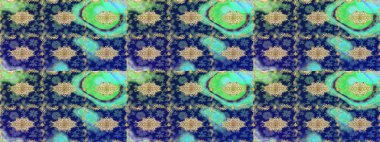 Mavi renkte altın. Ortaçağ çiçek desenini çiz. Raster illüstrasyonu. Doğum günü kartı, davetiye ya da afiş için iyidir. Dekoratif simetri arabesk.