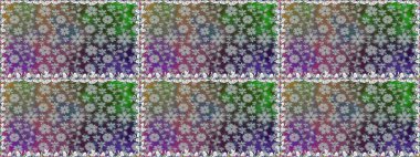 Renkli Bahar Temalı Kusursuz Arkaplan. Gri renkli çiçekler. Çiçeksiz desenli arka plan. Düz Çiçek Elementleri Tasarım Raster illüstrasyonu.