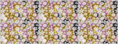 Raster illüstrasyonu. Küçük çiçekli şirin bir desen. Çiçek ve yapraklı çiçek deseni.