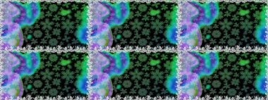 Soyut etnik raster kusursuz desen. Kabile sanatı boho baskısı, klasik çiçek arkaplanı. Arkaplan dokusu, duvar kağıdı, yeşil renkli çiçek teması.