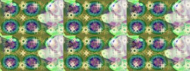 Çevreci yeşil, nötr ve mavi mandala şeklindeki kar taneleri sanat terapisi tarzı zen çizim için. El çizimi, dövme stili, kumaş tasarımı ve Raster illüstrasyonunda kartlar..