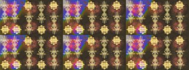 Kahverengi, sarı ve mor renkler üzerine tasarım. Raster kış deseni. Raster illüstrasyonu. Çiçek Elementleri ile soyut arkaplan.