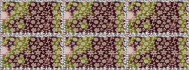 Raster illüstrasyonu. Kahverengi renklerde. Çiçek buketleriyle klasik tarzda kusursuz desen.