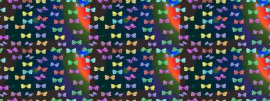 Güzel bir kumaş tasarımı. Raster illüstrasyonu. Dekoratif el çizimi kelebekler. Mavi renkte resim.