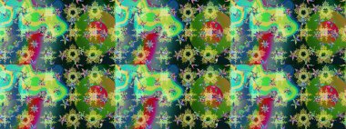 Düz Çiçek Elementleri Tasarım Raster illüstrasyonu. Yeşil renkli çiçekler. Renkli Bahar temalı eskiz kalıbı. Çiçekli çiçek deseni, suluboya..