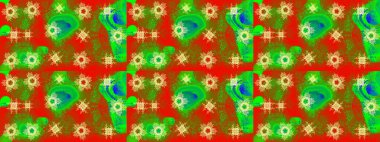 Bahar çiçekli, dikişsiz, sevimli çiçek deseni. Raster illüstrasyonu. Güzel kumaş deseni.