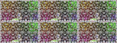 Gri kıvırcık çiçekler gri renkte şekillenir. Raster illüstrasyonu. Klasik çiçek tasarım elementleri.