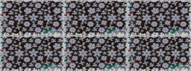 Hediye ambalaj kağıdı, tebrik kartları, posterler ve pankart tasarımı. Kahverengi renkli çiçekler. Raster düz çiçekleri pürüzsüz desen.