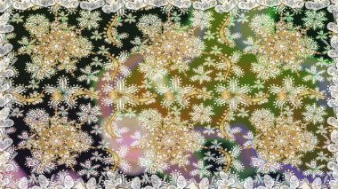 Tekrarlayan elementlerle soyut arkaplan oluşturun. Raster illüstrasyonu. Tarafsız renklerde altın rengi ve altın elementler üzerinde altın pürüzsüz desen. Kusursuz, klasik altın desen..