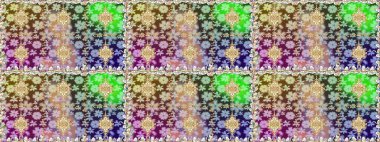 Tarafsız renklerde altın. Dekoratif simetri arabesk. Raster illüstrasyonu. Doğum günü kartı, davetiye ya da afiş için iyidir. Kusursuz ortaçağ çiçek desenleri..