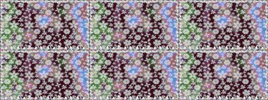 El çizimi çiçekli, soyut, pürüzsüz desen. Raster illüstrasyonu. Gri renkli çiçekler.