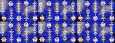 Bokeh mavisi, mor, nötr ve kar taneleriyle dekoratif Noel arkaplanı. Raster illüstrasyonu.