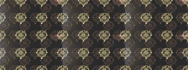 Kusursuz altın desenli bukleler. Doğu tarzı arabesk. Parlak dantel, stilize çiçekler, şal desenli. Altın desen. Gri, kahverengi ve bej renklerde altın elementlerle kusursuz desen. Raster..