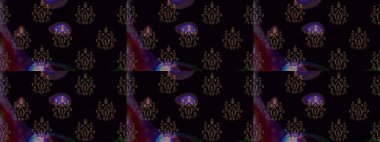 Siyah renklerde. Raster illüstrasyonu. 3D çiçekler, çizim.