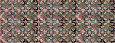 Raster Moda kumaş deseni. Çizgisiz desen. Şirin çiçekler..