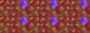 Raster kahverengi, kırmızı ve mor kar tanelerinden izole edilmiş. Renkli kar taneleri Raster çizimi. Güzel kış süsleri..