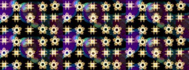 Raster illüstrasyonu. Bokeh siyahı, kahverengisi, mavisi ve kar taneleriyle dekoratif Noel arkaplanı.