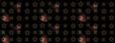 Çiçek Elementleri 'nin soyut geçmişi. Raster kış deseni. Siyah, kahverengi ve gri renkler üzerine tasarım. Raster illüstrasyonu.