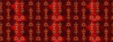 Yuvarlak raster kar tanesi. Renkli arka planda izole tatlı kar taneleri. Soyut kış kırmızı, kahverengi ve siyah süslemeleri. Güzel kar tanesi. Raster illüstrasyonu.