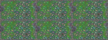 Kelebeklerle kusursuz desen. Kumaş, kağıt, ambalaj kâğıdı ve duvar kağıdı tasarımı için hoş bir arka plan. Yeşil.