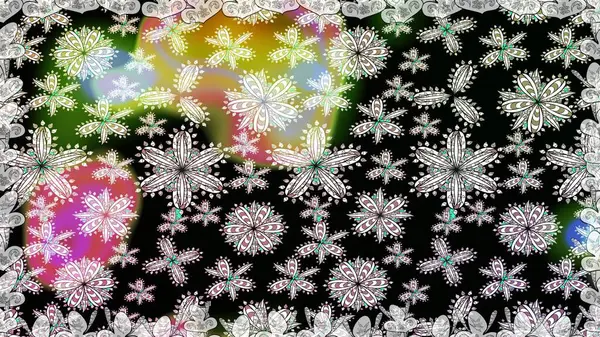 Sorunsuz vintage. Düz çiçek öğeleri tasarım. Raster şirin kumaş deseni. Bahar Tema Dikişsiz desen arka plan rengi.