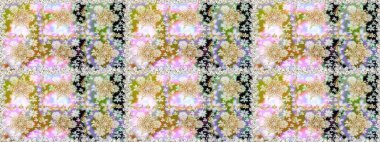 Tarafsız renkler ve altın elementler. Raster altın çiçek süsü brokar kumaş ve cam desenli. Çiçek desenli altın metal. Kusursuz altın desen.