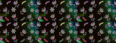 Modern çiçek arkaplanı. Moda baskıları için zarif bir şablon. Halk tarzı. Parlak renkli çiçekleri olan ve siyah, gri ve yeşil renkli yaprakları olan muhteşem bir çiçek deseni..