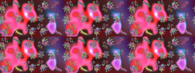 Klasik çiçek tasarımı elementleri. Pembe, kahverengi ve mor bukleli çiçekler pembe, kahverengi ve mor renklerde. Raster illüstrasyonu.