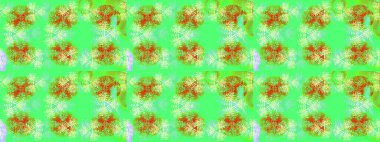 Kar taneleri izole edildi. Güzel süs eşyası. Kar tanesi süsü Raster illüstrasyonu. Yeşil, mavi ve turuncu renkte kar tanesi süsü.