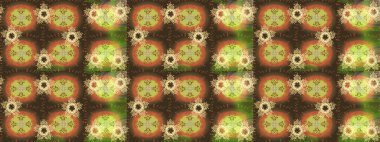 Kahverengi, nötr ve yeşil kar taneleri. Raster illüstrasyonu. Noel ve yeni yıl moda baskıları için tatil tasarımı. Renkler. Kar tanelerinin soyut arkaplanlı Noel deseni.