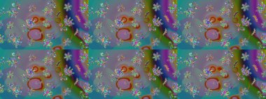 Mavi renkli mavi papatya deseni. Mavi renklerde. Raster illüstrasyonu.