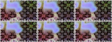 Çiçeksel fantezi tasarımı, parlak bir arka planda, kusursuz bir desen. Renkli Bahar Temalı Kusursuz Arkaplan. Düz Çiçek Elementleri Tasarımı.