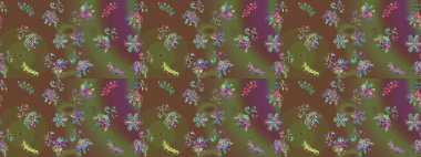 Çiçekler suluboya seamless modeli. Raster şık kumaş deseni.