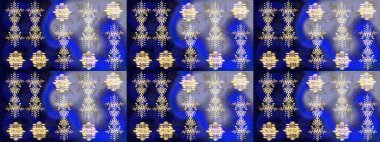 Kar tanesi süsleme deseni. Kar taneleri arka planda. Renkli arka planda izole edilmiş kar tanelerinin düz tasarımı. Kar taneleri deseni. Raster illüstrasyonu.