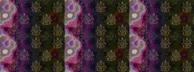 Şirin çiçekli eskiz deseni ve gri renkli yapraklar, suluboya çiçek deseni, duvar kağıdı, kart veya kumaş için fayanslı. Raster illüstrasyonu.