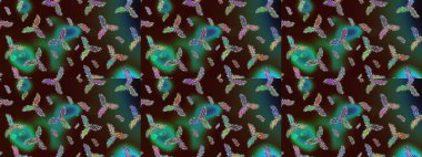 Raster resim. Kar tanesi doodle çizilmiş grafik. Noel kış tasarım için renkli kar taneleri.