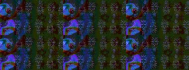 Raster deseni. Süslü kumaş deseni. Çiçekli çiçek deseni, suluboya..