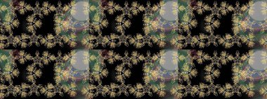 Raster illüstrasyonundaki çiçek desenli çizim. Suluboya tarzında siyah renkte çiçekler.