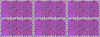 Menekşe arka planında kelebek olan kusursuz bir desen. Raster illüstrasyonu. Kumaş, Tekstil, Yazdırma ve Davetiye için arkaplan.