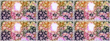 Raster illüstrasyonunda kusursuz çiçek deseni. Tarafsız renklerde çiçekler. Düz Çiçek Elementleri Tasarımı. Renkli Bahar Teması Kusursuz Arkaplan.