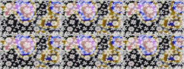 Gri renkli çiçekler. Kumaş desenli papatya çiçekleri ayrıntıları.