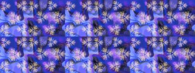 Kar Tanesi Raster illüstrasyonu. Mor, mavi ve nötr renklerde izole edilmiş. Kış kar tanesi. Kar Tanesi Simgesi.