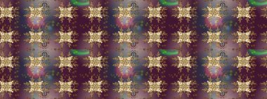 Kusursuz çiçek deseni duvar kâğıdı olarak kullanılabilir. Kahverengi, mor ve gri renkte çiçekler. Raster illüstrasyonu.