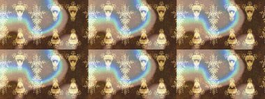 Raster illüstrasyonu. Raster Noel soyut renkli arka plan ve tatlı kar tanesi. Kar taneli Noel arkaplanı. Kış soyut arkaplanı.