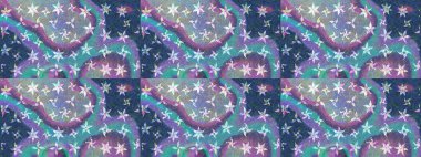 Düz Çiçek Elementleri Tasarımı. Çiçekle kusursuz desen. Mavi renkli çiçekler. Renkli Bahar Teması Kusursuz Arkaplan.