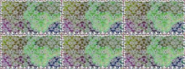 Raster illüstrasyonu. Çiçeklerle suluboya desenli çiçek deseni. Asyalı tekstil renkleri.