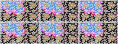 Kusursuz ortaçağ çiçek deseni. Gri renklerde altın. Raster illüstrasyonu. Dekoratif simetri arabesk. Doğum günü, davetiye ya da afiş için tebrik kartı.