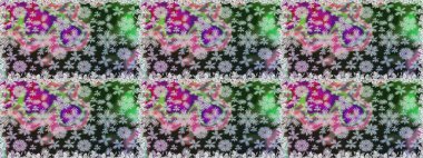 Raster - stok. Gri çiçekli kusursuz desen, suluboya çiçek deseni, sevimli çiçek, duvar kağıdı, kart veya kumaş için fayanslı.