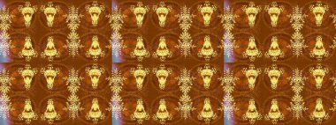 Raster illüstrasyonu. Altın renkli kristal kar taneleri.