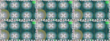 Çiçeksiz desenli arka plan. Düz Çiçek Elementleri Tasarım Raster illüstrasyonu. Renkli Bahar Temalı Kusursuz Arkaplan. Mavi renkte çiçekler.